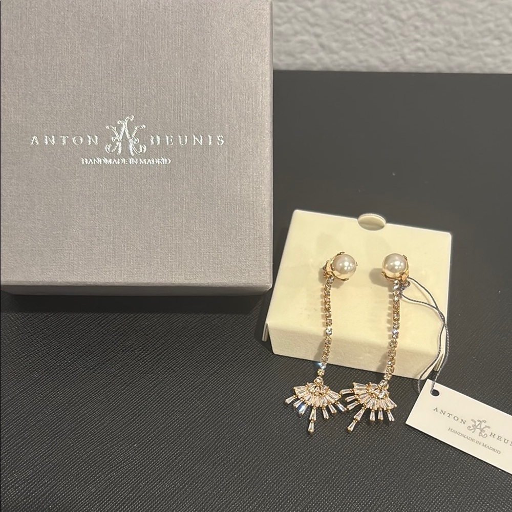 RoseGold and Silver Starburst Dangle Earrings